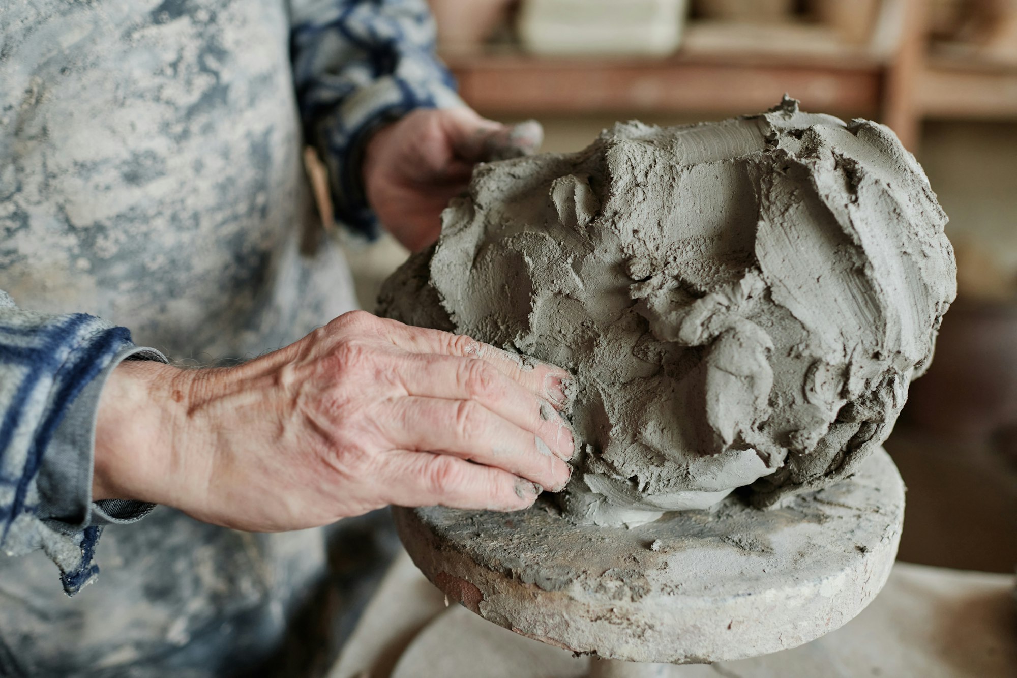 Working process in the clay workshop