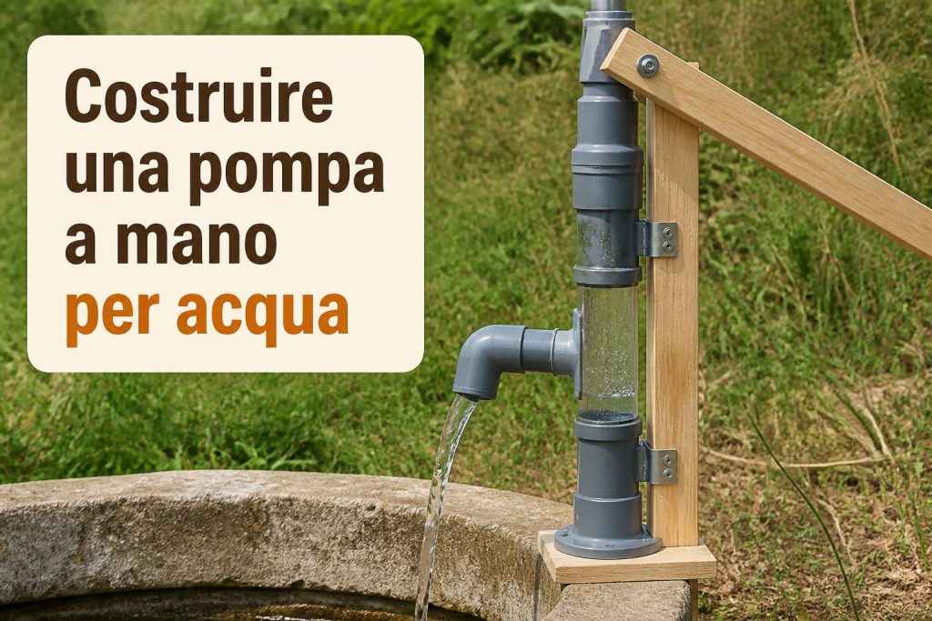 Costruire una pompa a mano per acqua con legno, tubo in PVC e valvola a clapet