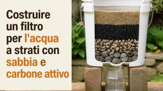 Costruire un filtro per l’acqua a strati con sabbia e carbone attivo