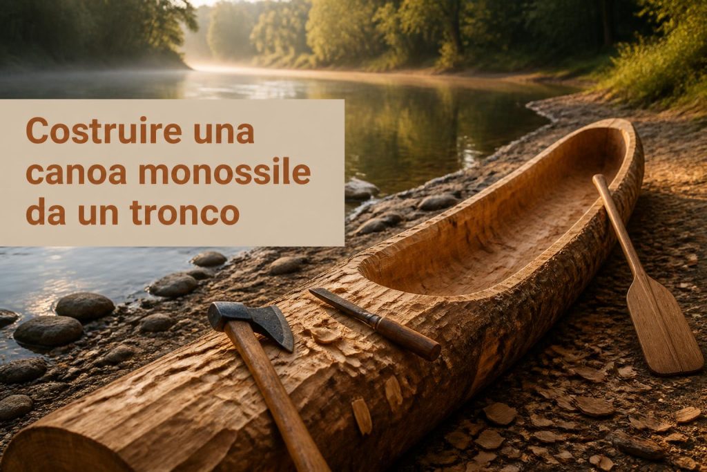 Costruire una canoa monossile da un tronco per la navigazione fluviale