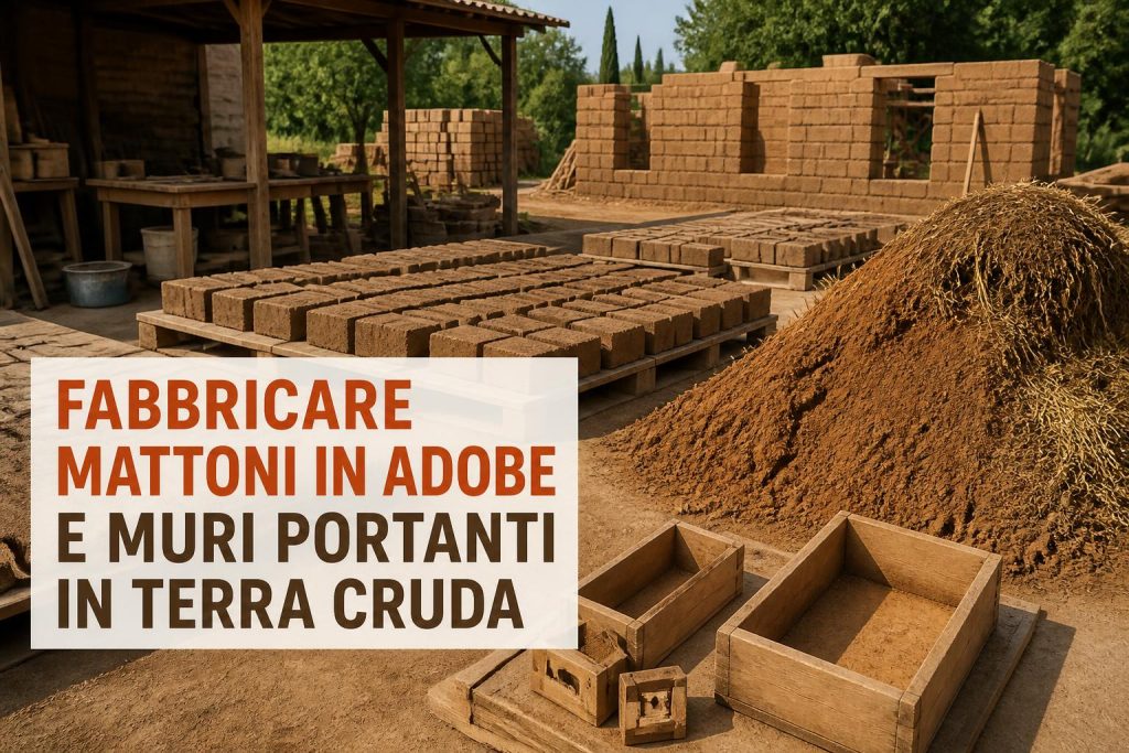 Fabbricare mattoni in adobe e costruire muri portanti in terra cruda